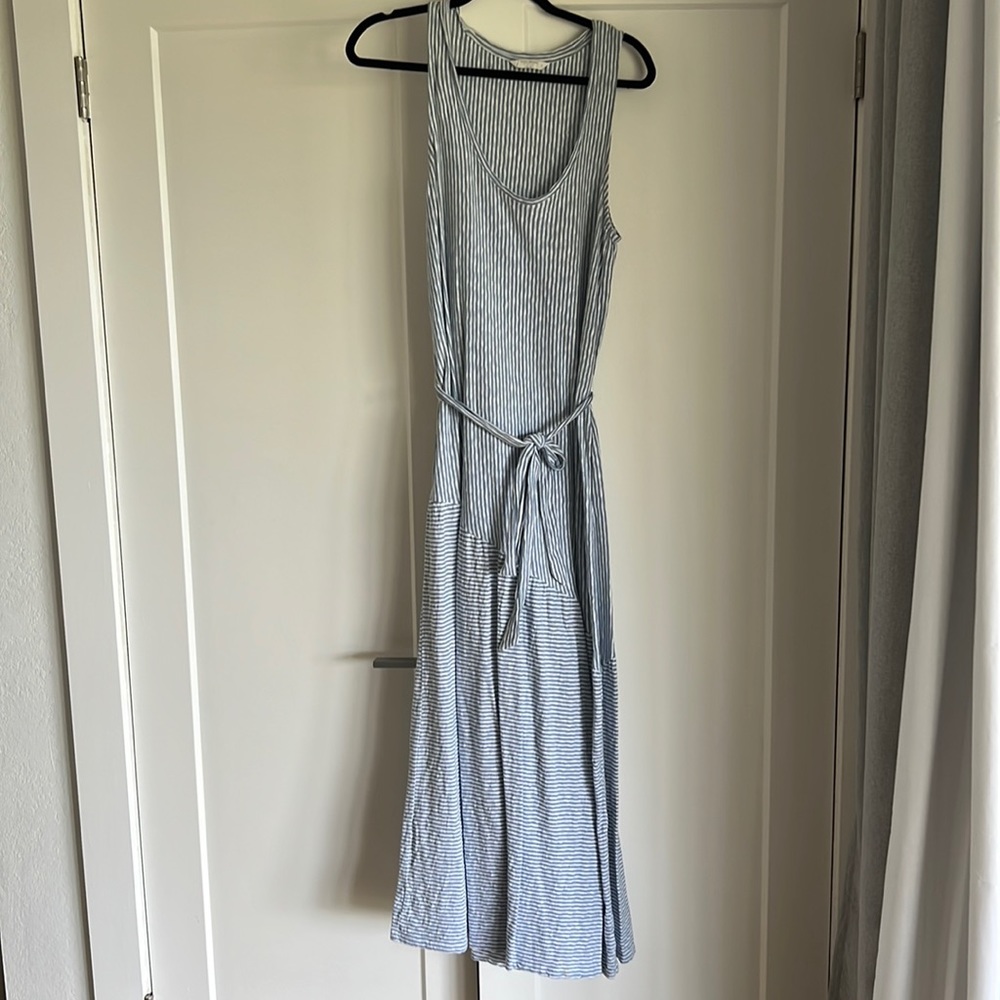 Lucky Brand Blue and White Dress - small